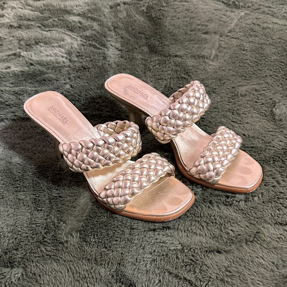Michael Kors Metallic Braided Heels